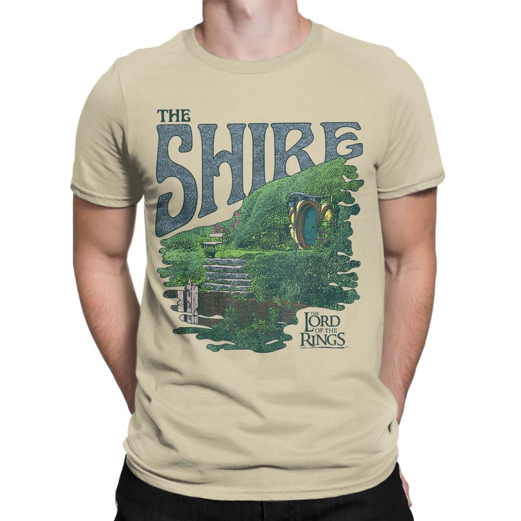 Футболка The Shire L-Lords Of The R-Rings для мужчин Повседневная футболка из чистого хлопка с круглым вырезом и коротким рукавом с принтом Одежда