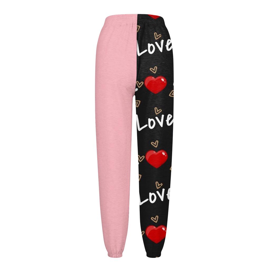 Женские повседневные модные повседневные брюки с принтом на День святого Валентина Брюки с завязками на шнурке