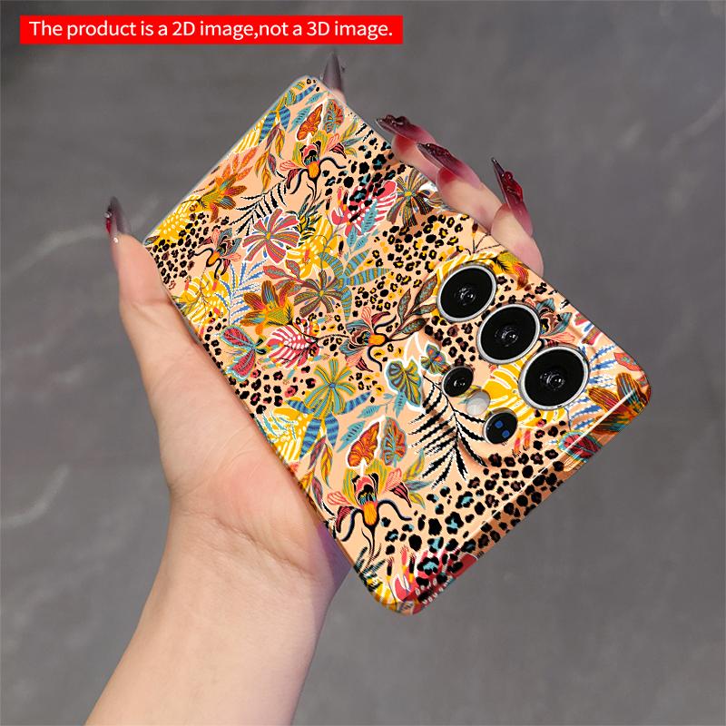 2DFlat Samsung phone case Tropical Leopard Floral Phone Case Applicable to Galaxy S22 S23 S24 S25ULTRA S26 A12 A13 A14 A15 A16