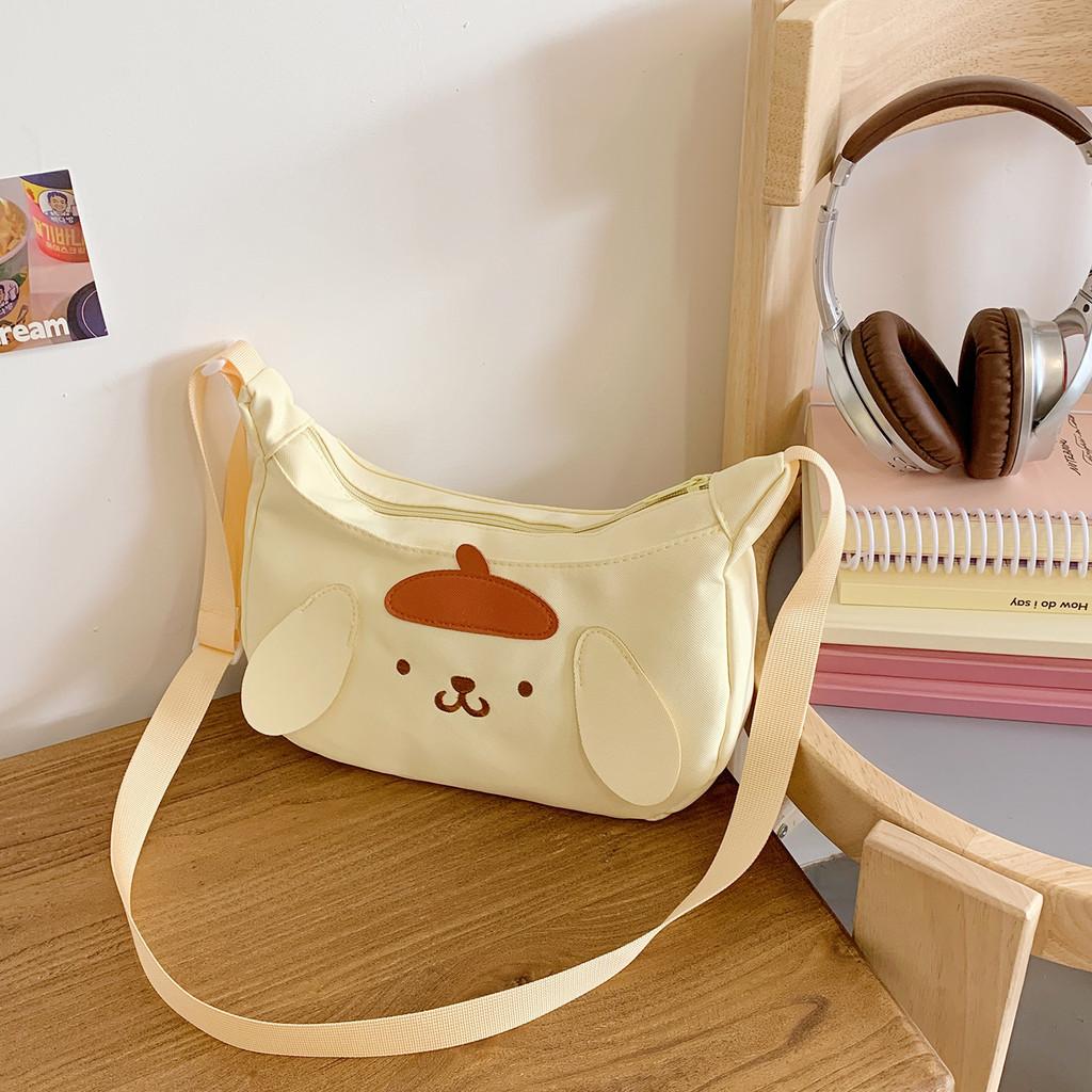 Hello Kitty Cute Cartoon Nylon Crossbody Bag With Printed Design For School And Outings