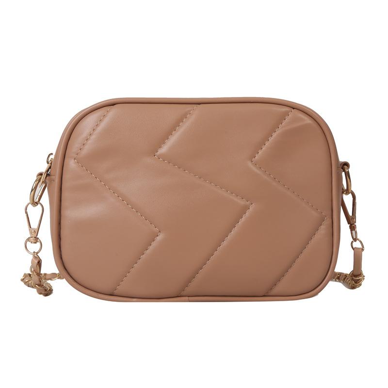 Однотонная повседневная осенняя повседневная 2025 новая модная простая вышивка нитью трендовая цепочка кроссбоди на плечо маленькая квадратная женская сумка