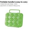 JANKOW Set of 2 24-Grid Portable Egg Holders with Handles, Egg Carriers, Egg Containers for Travel, Outdoor Hiking, and Picnics (Green and Blue)