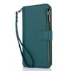 Multi Card Zippered Wallet with Short Hand Rope and Long Hanging Rope Phone Cover Case for iPhone Series/Samsung Series