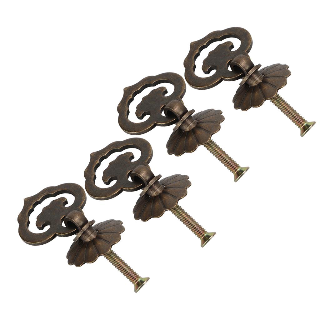 4set Antique Cabinet Handles Bronze Color Auspicious Clouds Shape Vintage Style Decorative DIY