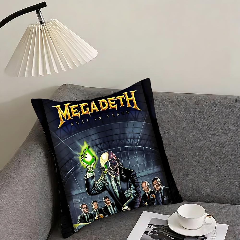 MMegadeth Band Cushion Cover Pillowcase Ultra Soft Skin Friendly Fabric Cloud Like Comfort  Concealed Zipper