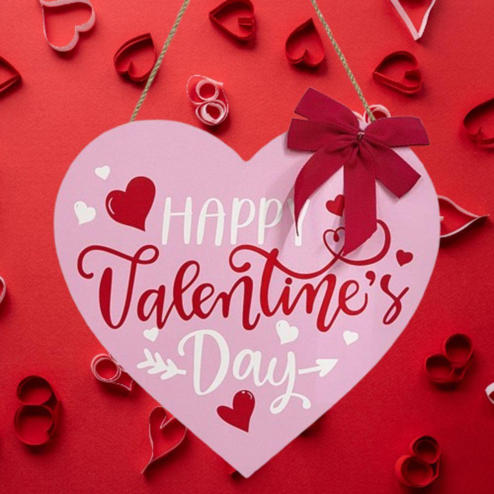 Handmade Red Heart Hanging Ornament Wooden Letter Front Door Sign  Wedding Party