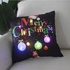 Christmas Light LED   Decoration 45x45cm Santa  Sled Village Color Ball Sofa Seat Pillow Sleeve  Cases