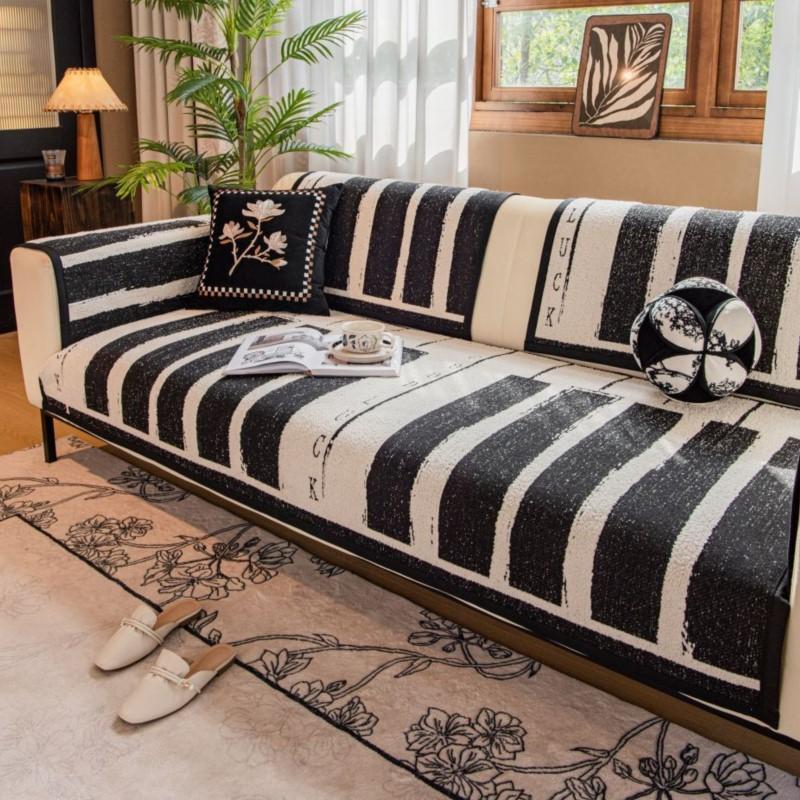 Зимний чехол из синели в полоску для кошек Funda Sofa Mats Living Home Non-Slip Sofa Cushion Couch Sofa Covers