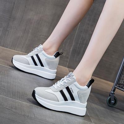 Осень и зима новая обувь на танкетке с толстой подошвой, повседневная и тонкая, внутренняя высота см, обувь для маленьких женщин