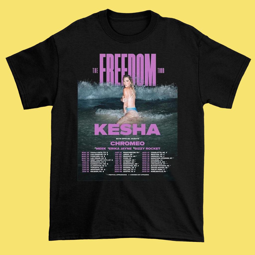 Kesha The Freedom Tour 2026 poster Black Shirt S-5XL TH592