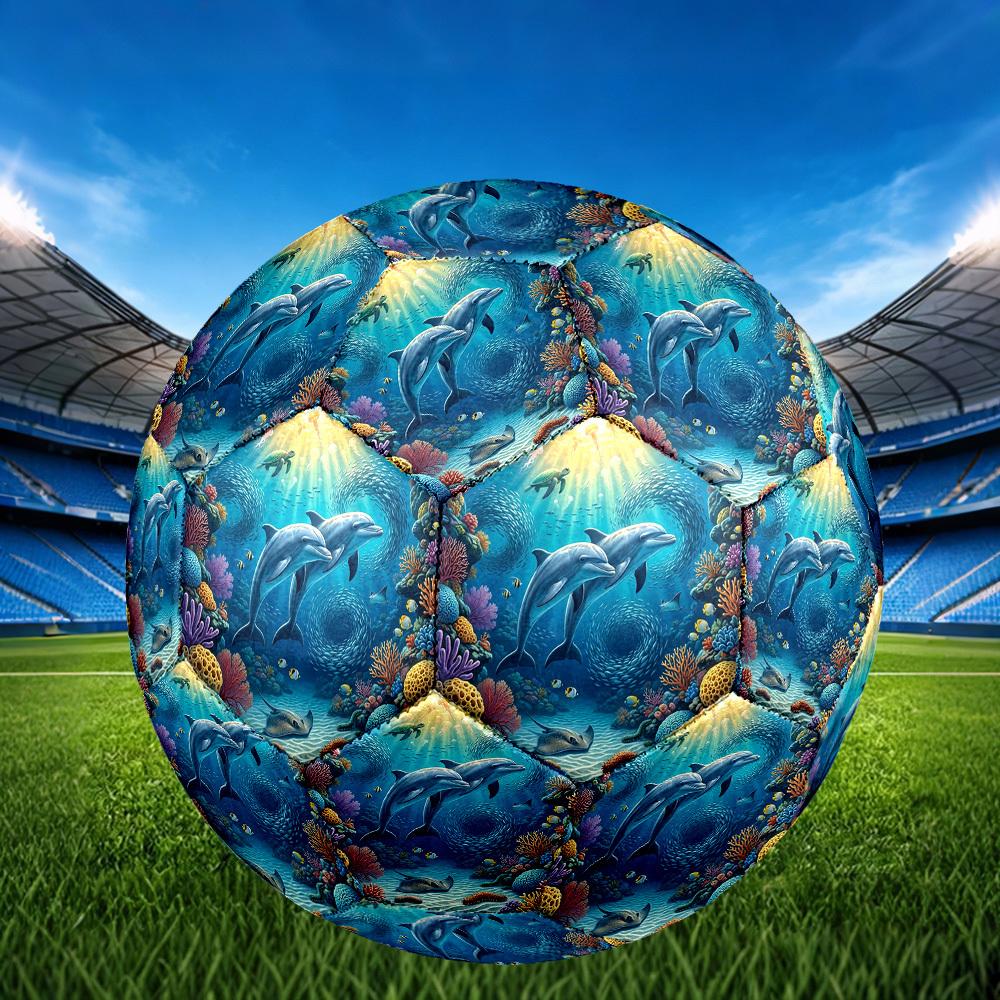 1pc Underwater Paradise Theme Soccer Ball Football, Size 5, Lightweight PVC, Outdoor Training Soccer Ball,Sports Gift t61481