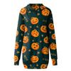 Women's Halloween  Printed Long Sleeve Hooded Pullover Dress Tops