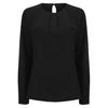 Henbury Womens/Ladies Pleated Front Long-Sleeved Blouse