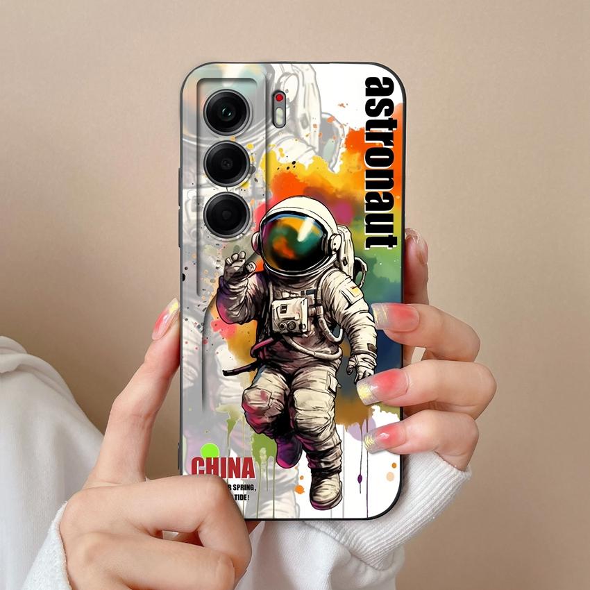 For Tecno Camon 40 Pro Spack 30 Pova 6 Neo Phone Case Pretty Starry Sky Cat Pattern Liquid Silicone Advanced Dustproof Protective Shell For Tecno Capa