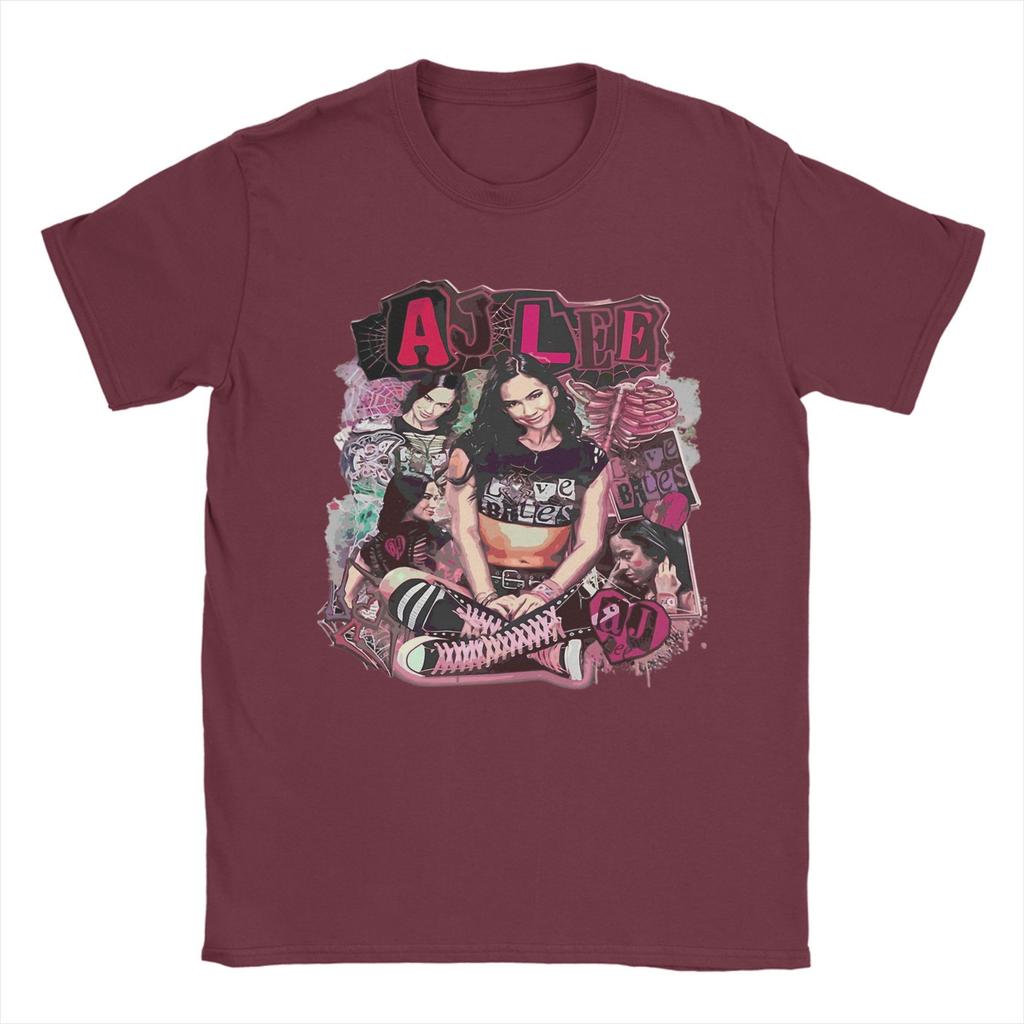 Винтажные футболки рестлера Эй Джей Ли для мужчин из чистого хлопка, потрясающая футболка с круглым вырезом, футболка с коротким рукавом, одежда больших размеров