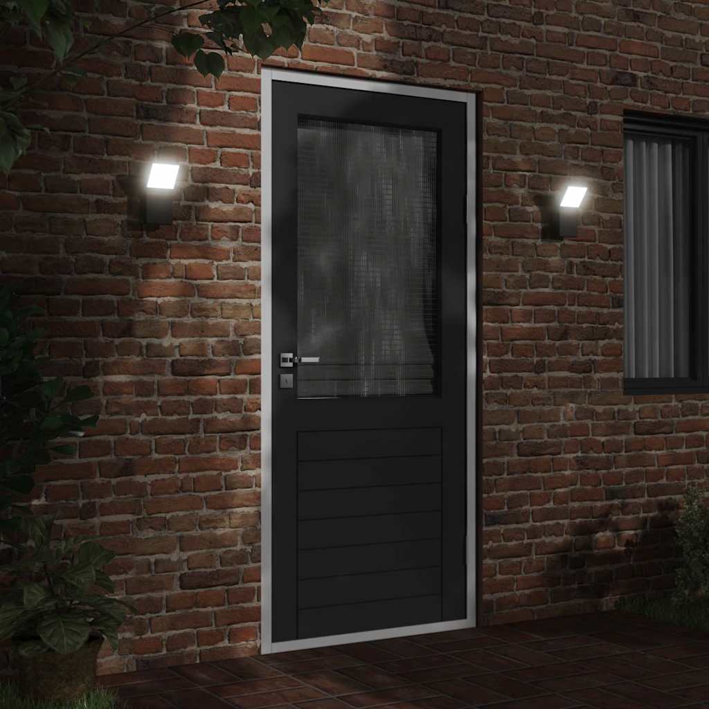 Vidaxl Kinkiety Zewnętrzne Led, 2 Szt., Czarne, Odlewane Aluminium