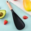 Silicone Spatula Non-Stick Cooking Spoon 3-in-1 Multi-Function Spatula with Ergonomic Wooden Handle High Temperature