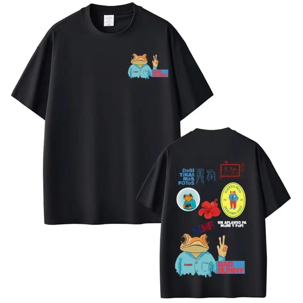 2026 Vintage Album T-Shirt with Bad Bunny DTMF Debi Tirar Mas Fotos Print, Unisex Fashion Loose Cotton Harajuku Tee As Fans Gift T-Shirt