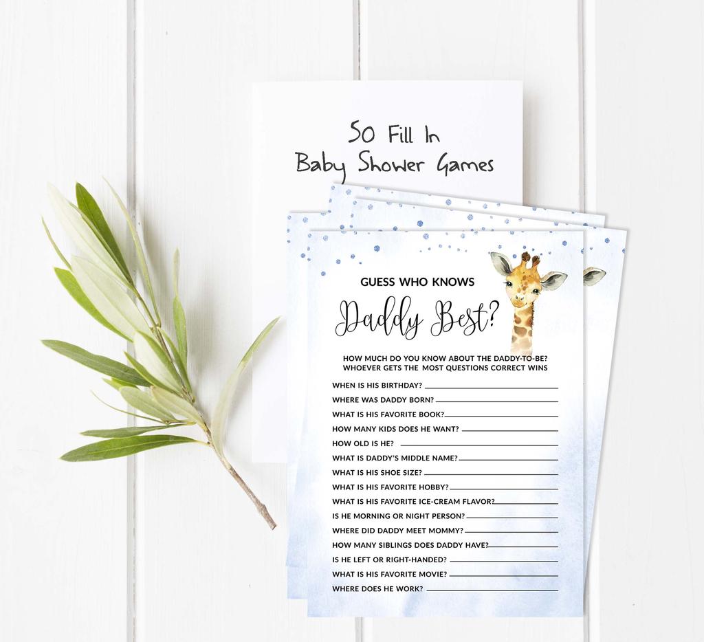 Inkdotpot Игровой набор для детского душа из 50 игр BabyA AlphabetA ABCA Game Giraffe Jungle Animals Party