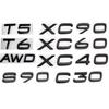 Глянцевый Черный Значок B5 B6 T3 T4 T5 T6 T8 V8 D3 D4 D5 D6 AWD Значок с Буквами на Багажник Автомобиля для VOLVO XC90 XC70 XC60 XC40 Автонаклейки