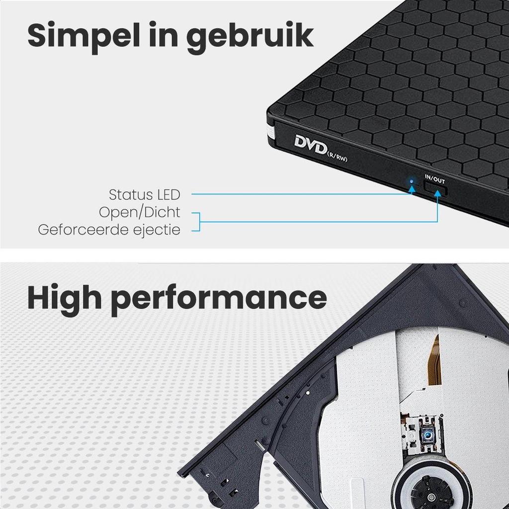 Портативный внешний оптический привод и записывающее устройство USB 3.0 для настольных компьютеров и ноутбуков