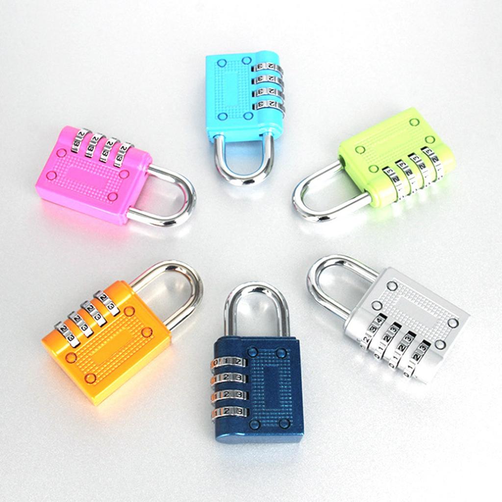 Combination Padlock 4 Dial Keyless Anti Theft Zinc Alloy Universal for Luggage Cases GYM