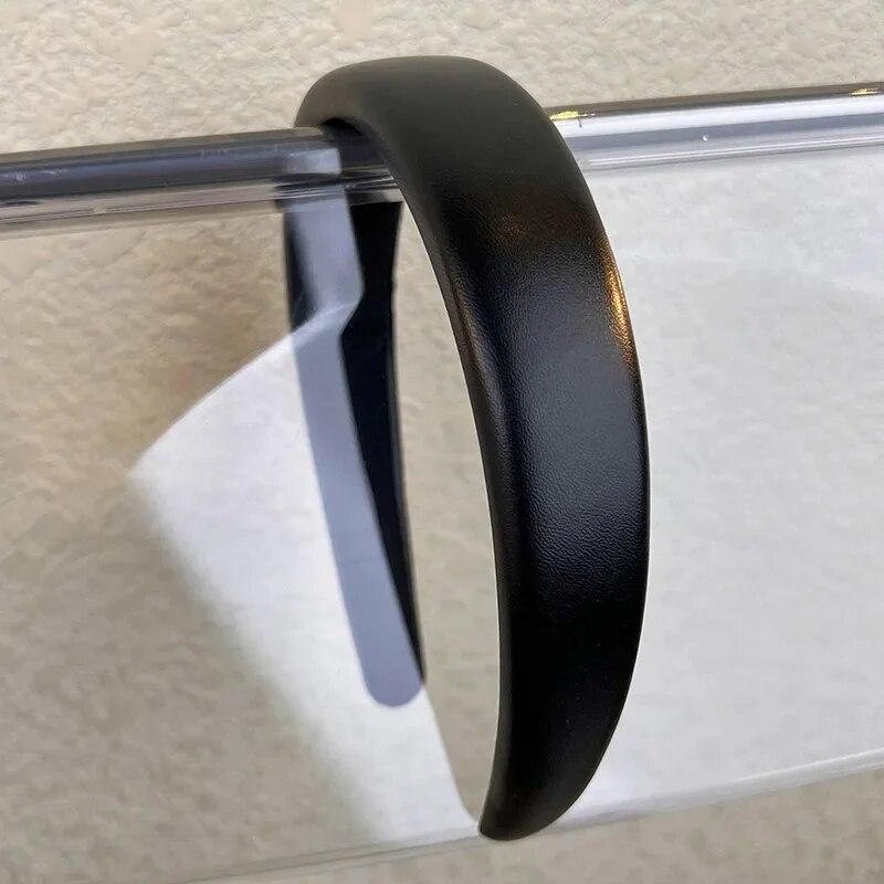 Повязки на голову из искусственной кожи для женщин и девочек, широкие повязки для волос в корейском стиле, элегантный женский обруч для волос, модные аксессуары для волос, головные уборы