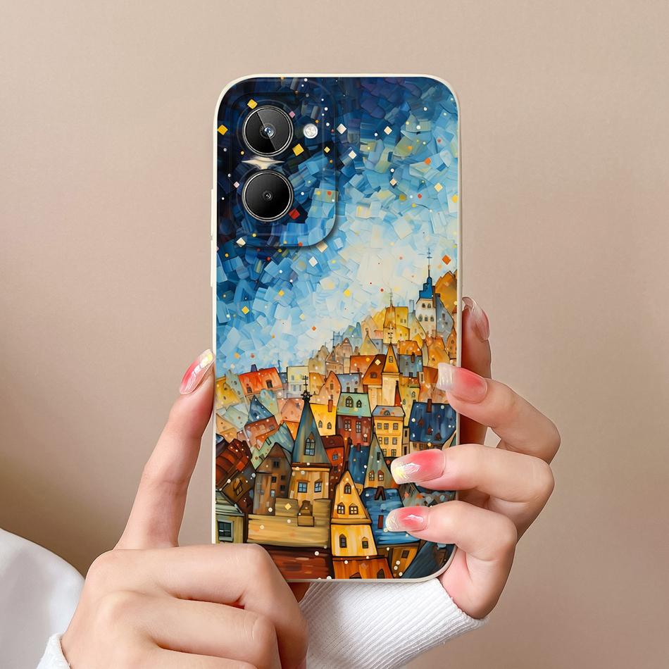 Чехол для Realme 10 Pro Plus 10S Модный Дизайн Полная Защита Задняя Крышка Для Realme 10Pro+ Мягкий Жидкий Силикон Защита от Падения Funda