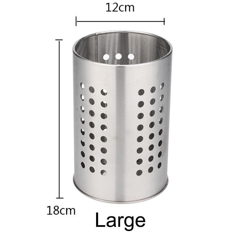 Трубка для палочек из нержавеющей стали Ведро для столовых приборов Большая вместимость Хранение кухонной утвари Круглое отверстие Полая дренажная трубка