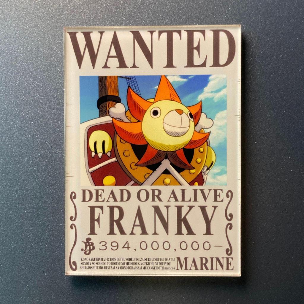 Creative One Piece Wanted Poster Magnet - Anime Cartoon Fridge Decor & Message Sticker
