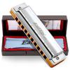 East Top Harmonica Blues Harmonica 10 Hole Harmonica G Key 10 Holes 20 Tones Brass Cover Canvas Case Clean Cloth Expert Diatonic Harmonica