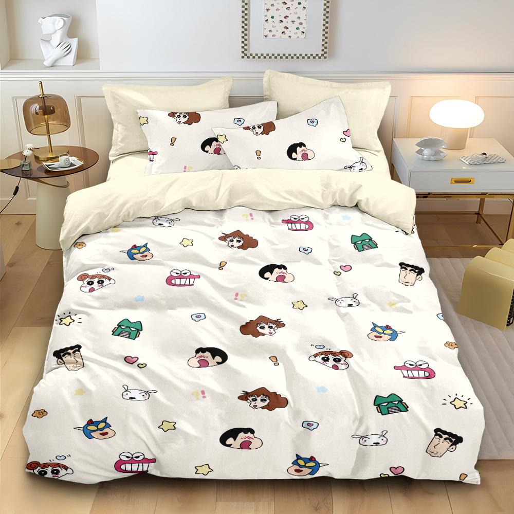 Anime Crayon-Shin-Chan Bedding Set 2/3Pcs Cartoon Hin-Chan Duvet Cover Pillowcase 3D Prints For Teens Children Quilt Cover