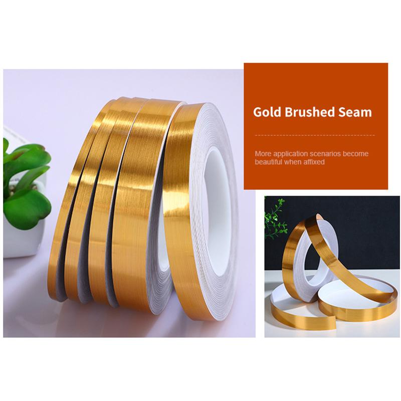 50 м/рулон черный золотой серебряный напольный кант водонепроницаемый шов настенные наклейки зазоры стены потолок украшение дома самоклеящаяся лента для плитки