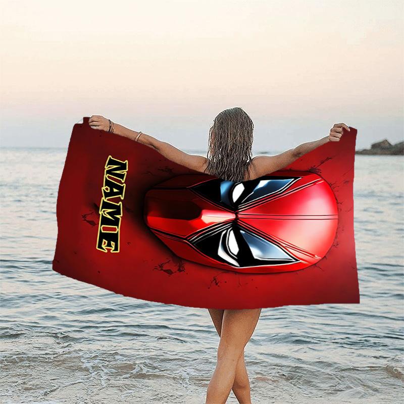 1pc Deadpool2 Beach Towel with Custom Name, Beach/Swimming/Bath/Picnic/Camping Towel, Suitable for Seaside Beaches