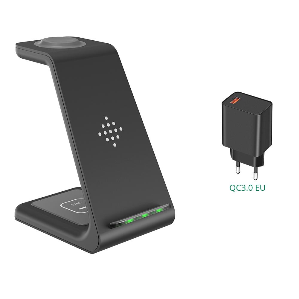 Подставка для зарядного устройства Qi 3 в 1 для Apple Watch/airpods Pro, подставка для быстрой беспроводной зарядки для зарядных устройств Iphone 14 Pro Max/13/12/8