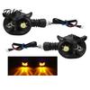 Двухцветные передние светодиодные указатели поворота для мотоцикла, Индикаторные лампы в форме совы с эффектом бегущей воды, Водонепроницаемые, Модифицированные для большинства мотоциклов 12 В