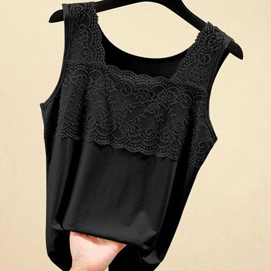 Летние женские рубашки из модального хлопка большого размера, однотонные тонкие кружевные топы без рукавов