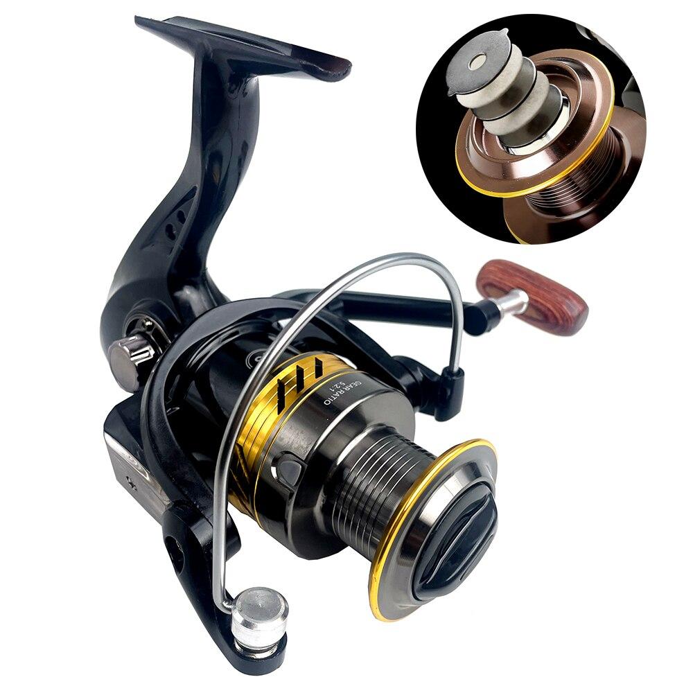 Рыболовные катушки серии DH2000-DH7000 5.2:1 прочная металлическая шестерня с плавной намоткой 17-22 фунта, спиннинговая рыболовная катушка для всех водоемов