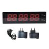 Digital Wall Clock LED Hourly Chime Silent Power Failure Memory 8 Alarms Temperature Display Red Big