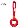 Pet Tug of War Training Tool Bungee Dog Toy, Woven Ring with Long Handle, Interactive Chew Teeth Soft Polyester Rope Cleaning Toy for Medium