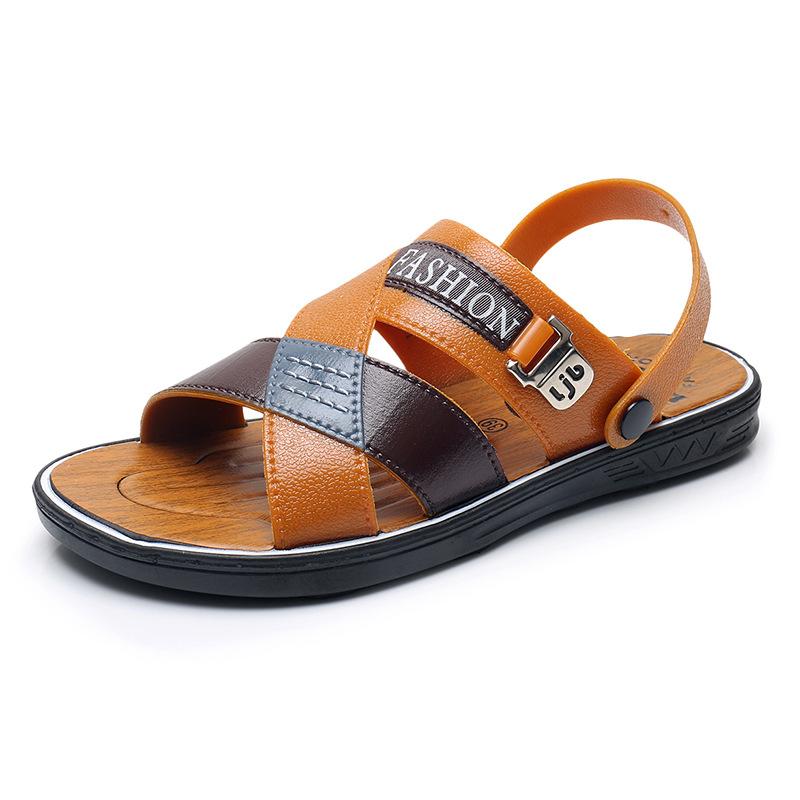 Мужские сандалии, пляжная повседневная обувь, тапочки на толстой подошве