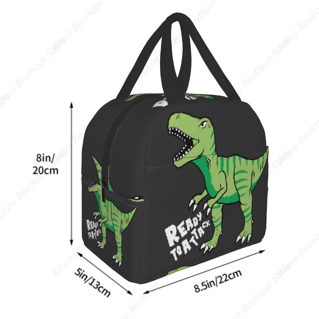 Tynosaurus rex Lunch Bag Waterproof Insulated Canvas Cooler Bag Thermal Cold Food Picnic Travel Tote for Women Children