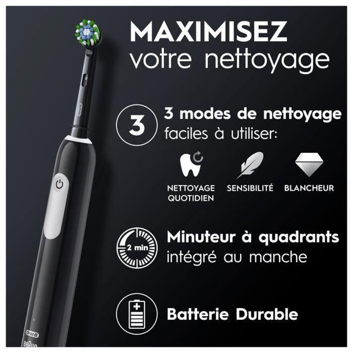 Brosse à dents électrique - BRAUN - Pro Series 1 - Noir - Rechargeable - Minuterie 2 min