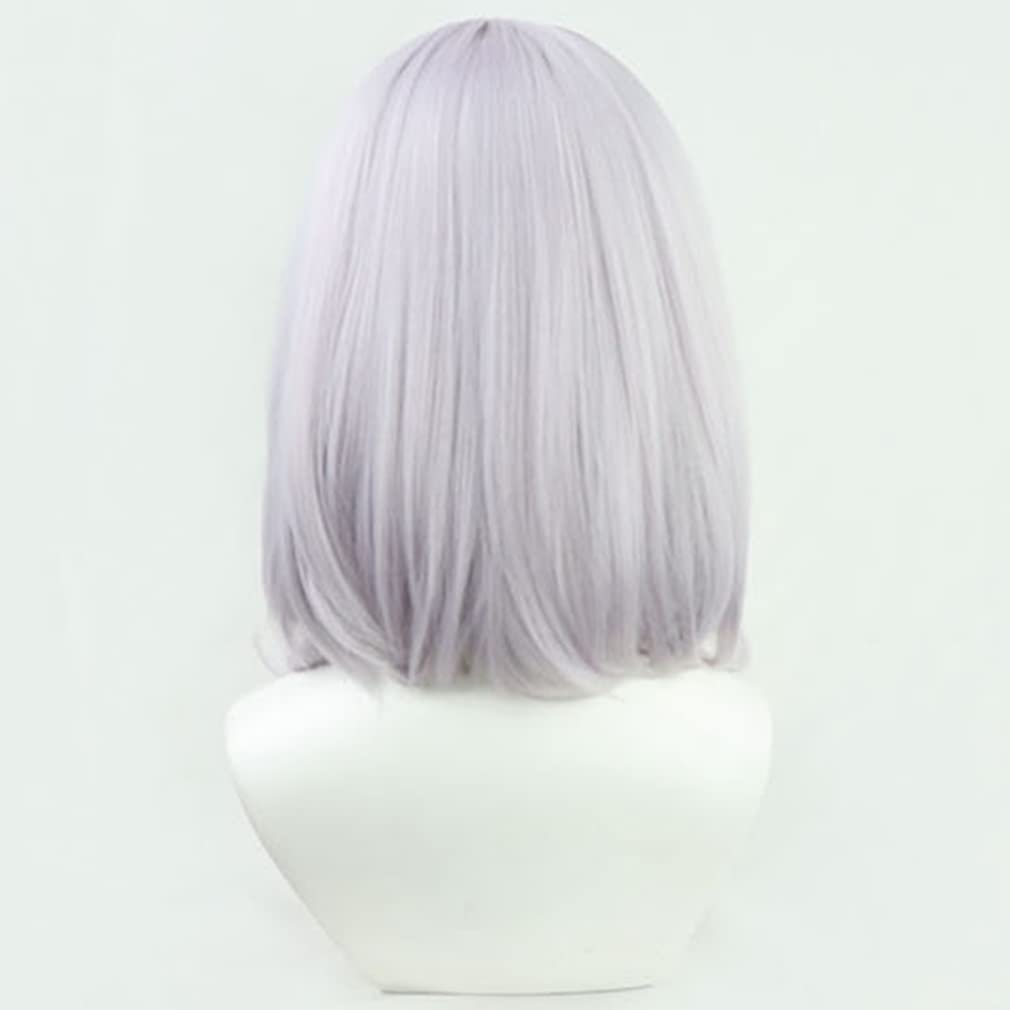 LAOBAO Noelle Silver Holy Knights Cosplay Gray Bob with Braids and Long Disguise Wig for School and Events Wig, Pigtails, Heat-Resistant, Parties,