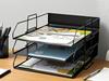 YFS A4 Letter Case 3 Tiers Square 2 Envert Tray A4 Настольный лоток Открытый лоток Широкий лоток для документов Полка для документов Хранение каталогов Хранение документов в офисе