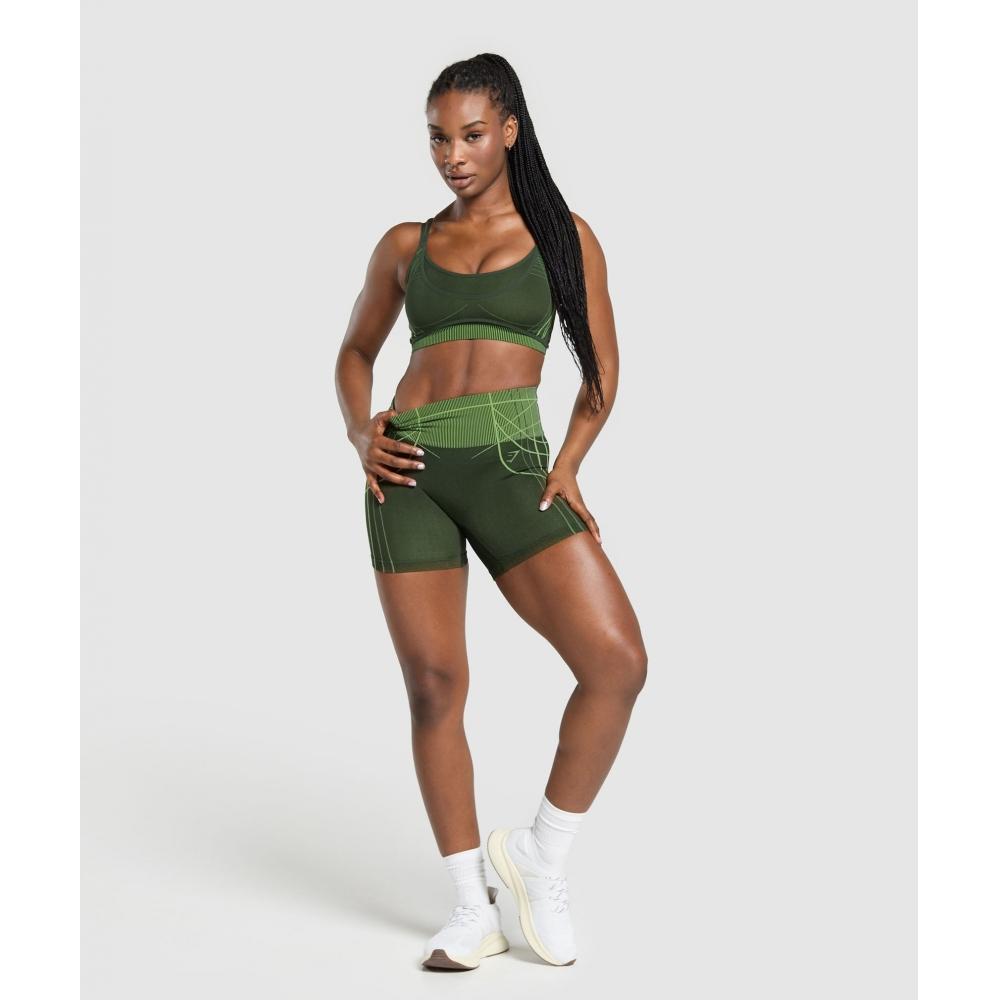 Gymshark Бесшовные шорты Apex Trail Green Energy Gelato Green B3b4p Ec4y