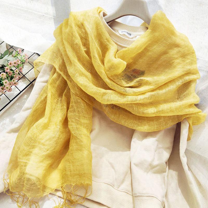 WTEMPO Retro Elegant Solid Color Soft Tassel Scarves Women's Fashion Spring Summer Versatile Casual Outdoor Shopping Scarf Shawls