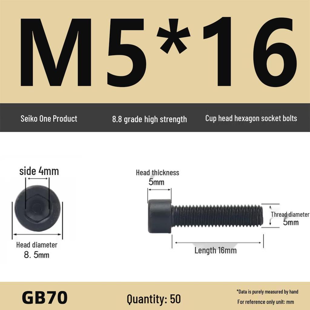 8.8 High-Strength Socket Head Cap Screw Bolt (M4-M16)