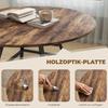 Dining Table for 4 People, 100 cm Round Industrial Kitchen Table with Storage Shelf, Rustic Brown