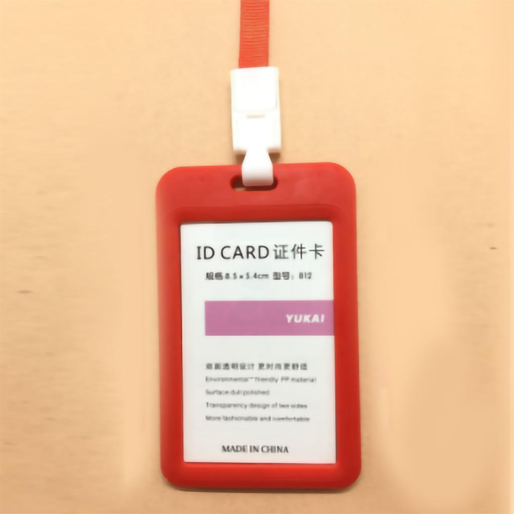 Значок сотрудника, двухсторонний, прозрачный, держатель для бейджа со шнурком